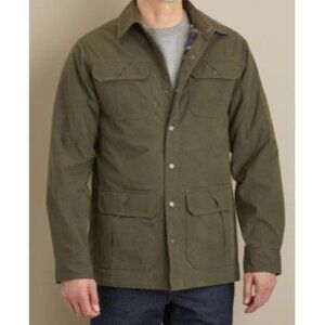 Duluth Trading Mens Warden Waxed Canvas Shirt Jac Green XL Chore Jacket Workwear